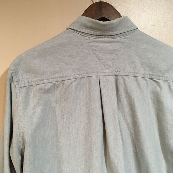 Tommy Hilfiger Mens M Long Sleeve Oxford Button Up Classic FIt Shirt Gray Cotton - Picture 5 of 10
